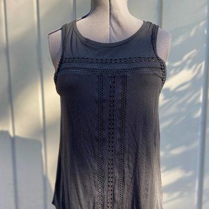 Gap Women's Sleeveless Black Tee with Decorative Detail